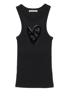 heart-motif sleeveless tank top