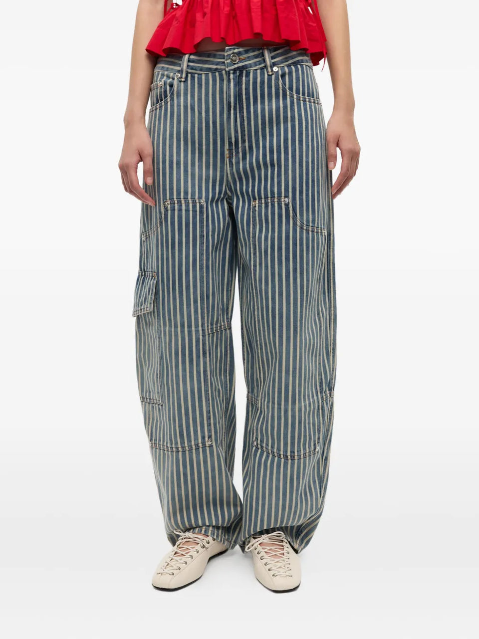striped jeans