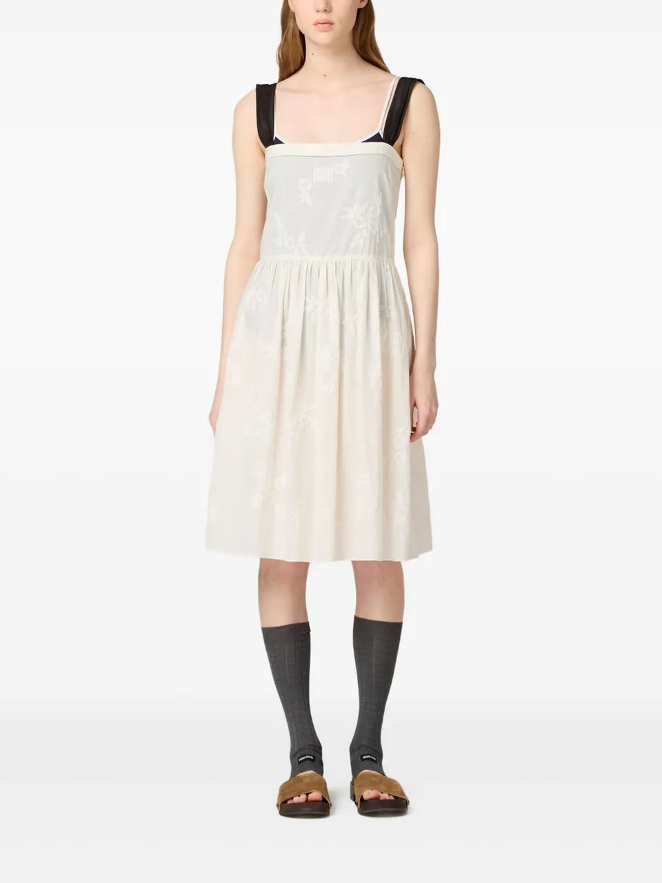 embroidered midi dress