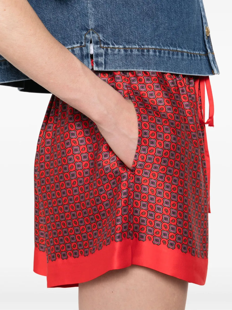 geometric-print shorts