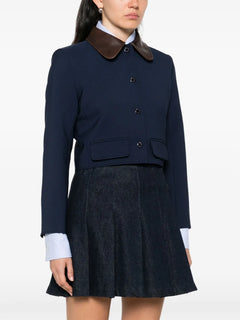 contrasting-collar jacket