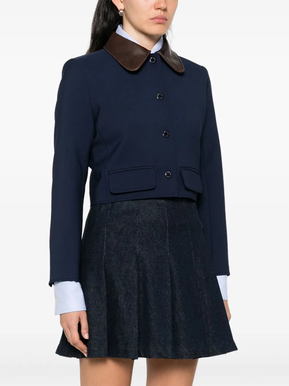 contrasting-collar jacket