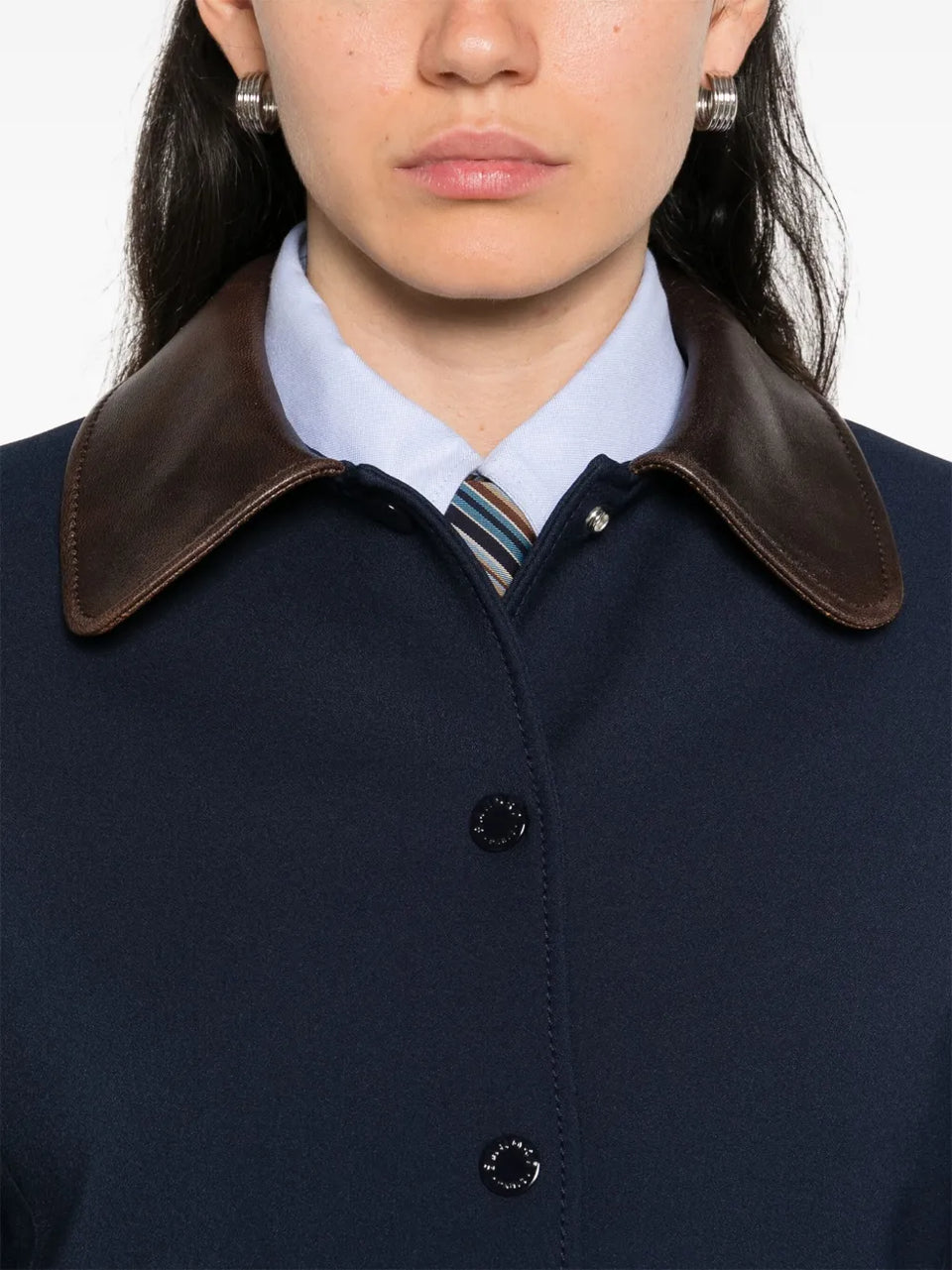 contrasting-collar jacket