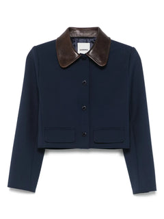contrasting-collar jacket