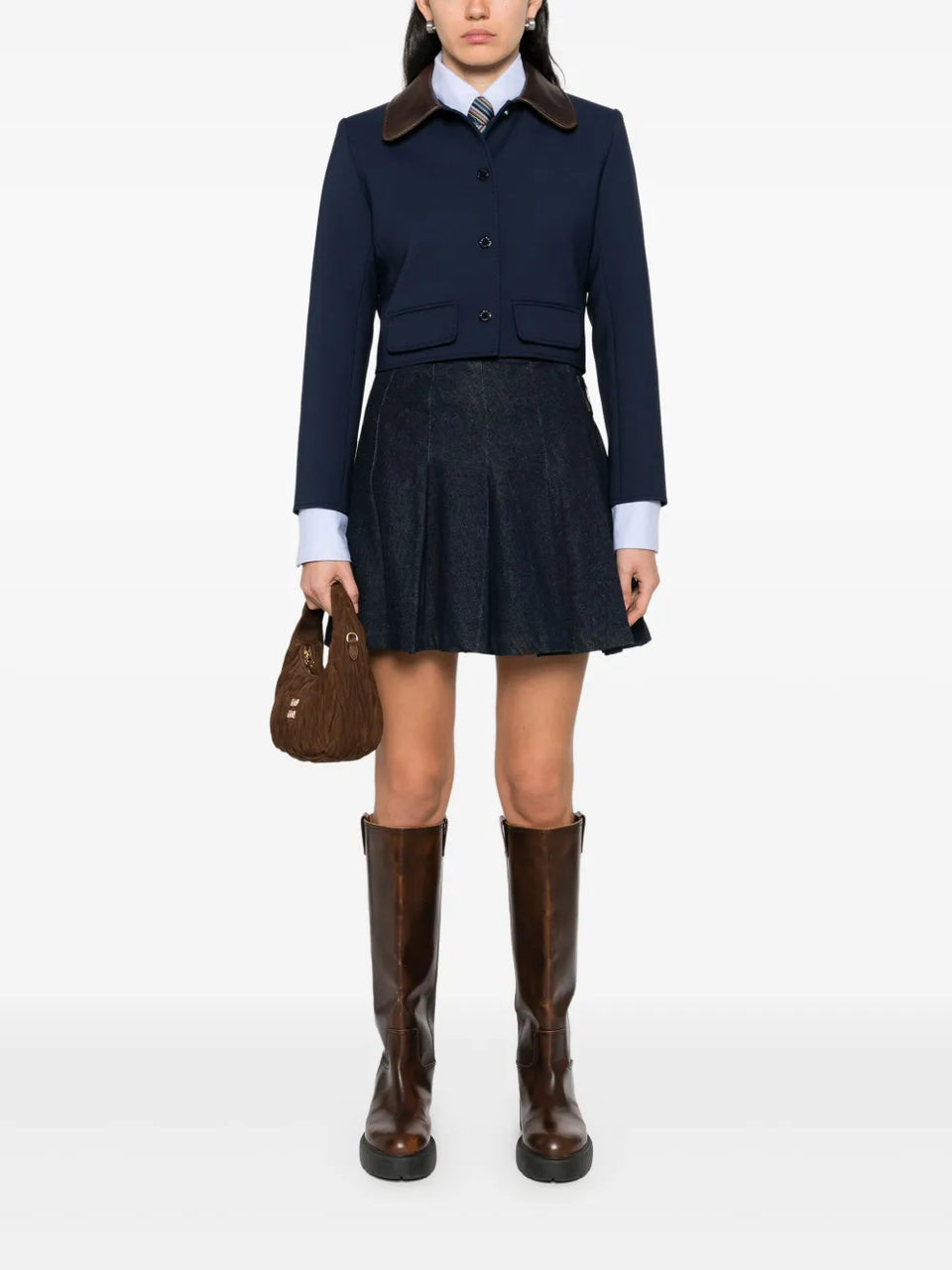 contrasting-collar jacket