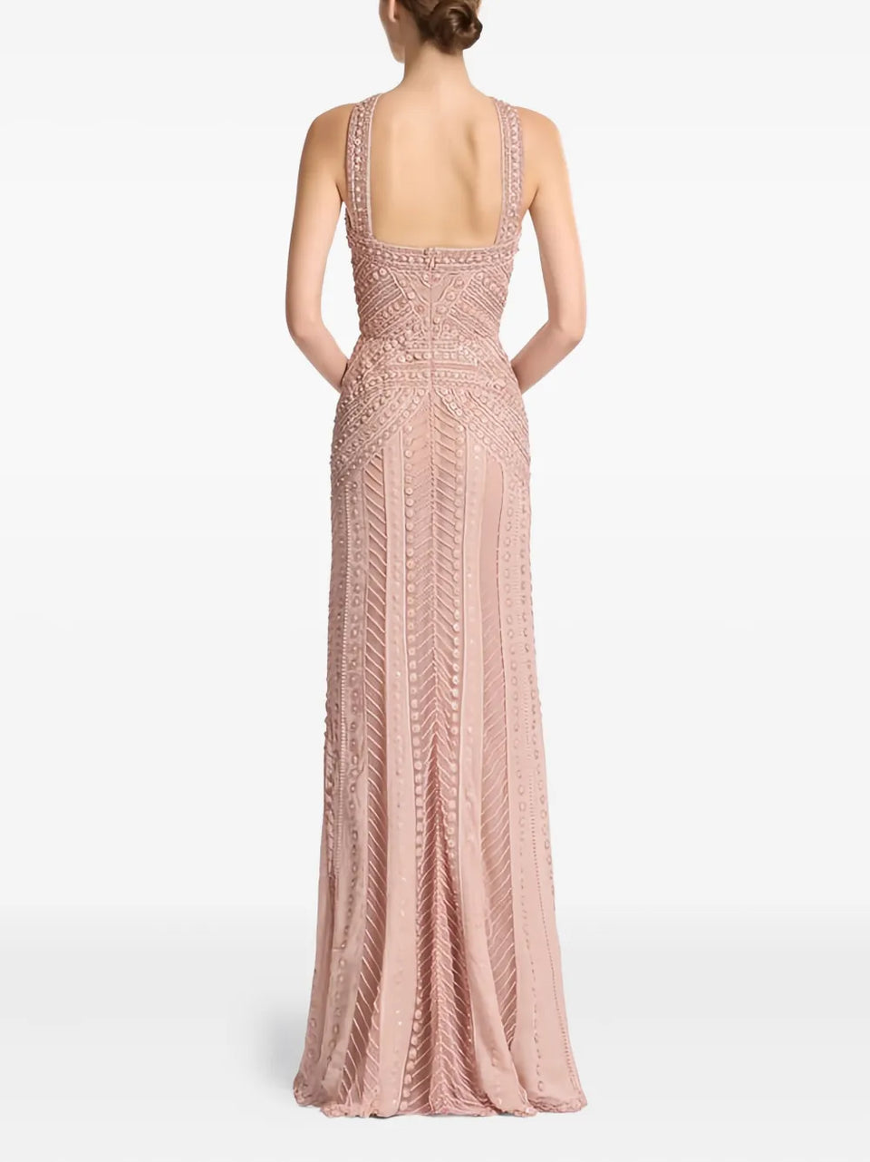 embroidered tulle maxi dress