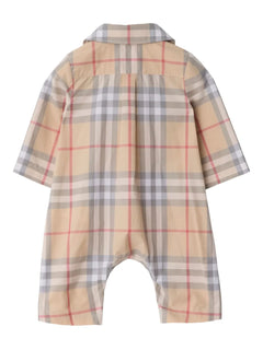 checked cotton romper