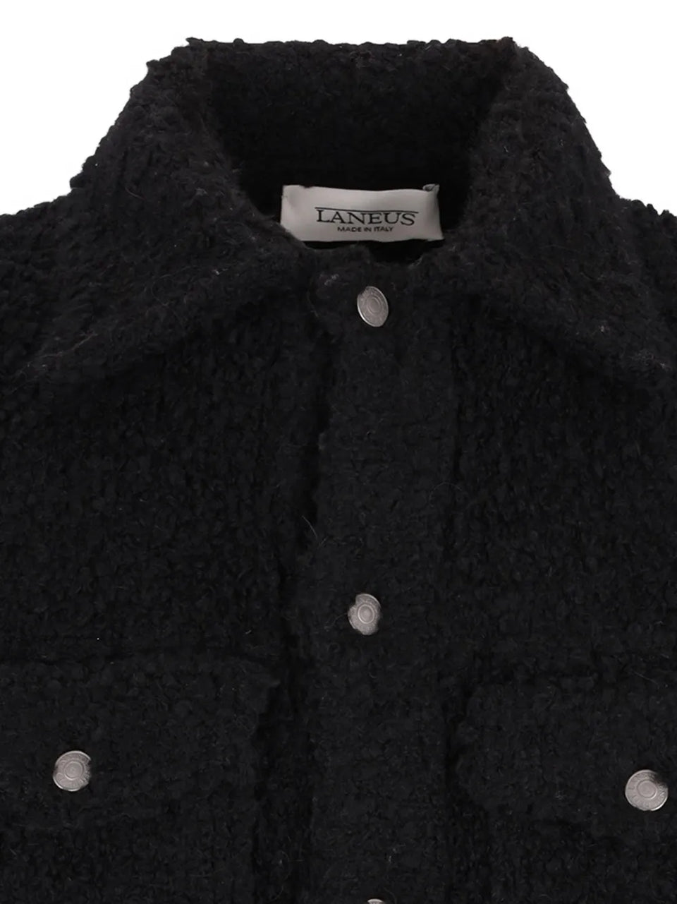 textured button-fastening shirt jacket