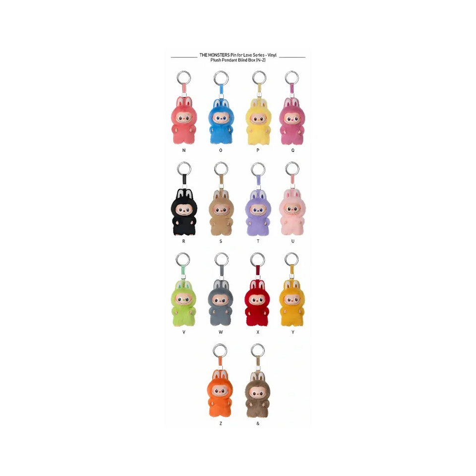 Pop Mart Labubu The Monsters Pin for Love Series Vinyl Plush Pendant (N-Z) Single Blind Box