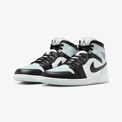 JORDAN AIR JORDAN 1 MID { BLACK/SQUADRON BLUE-AURA-WHITE