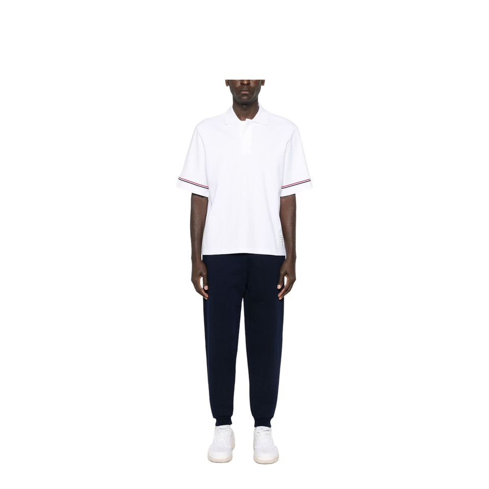 Rugby Fit RWB Stripe Shorts Sleeve Polo Shirt