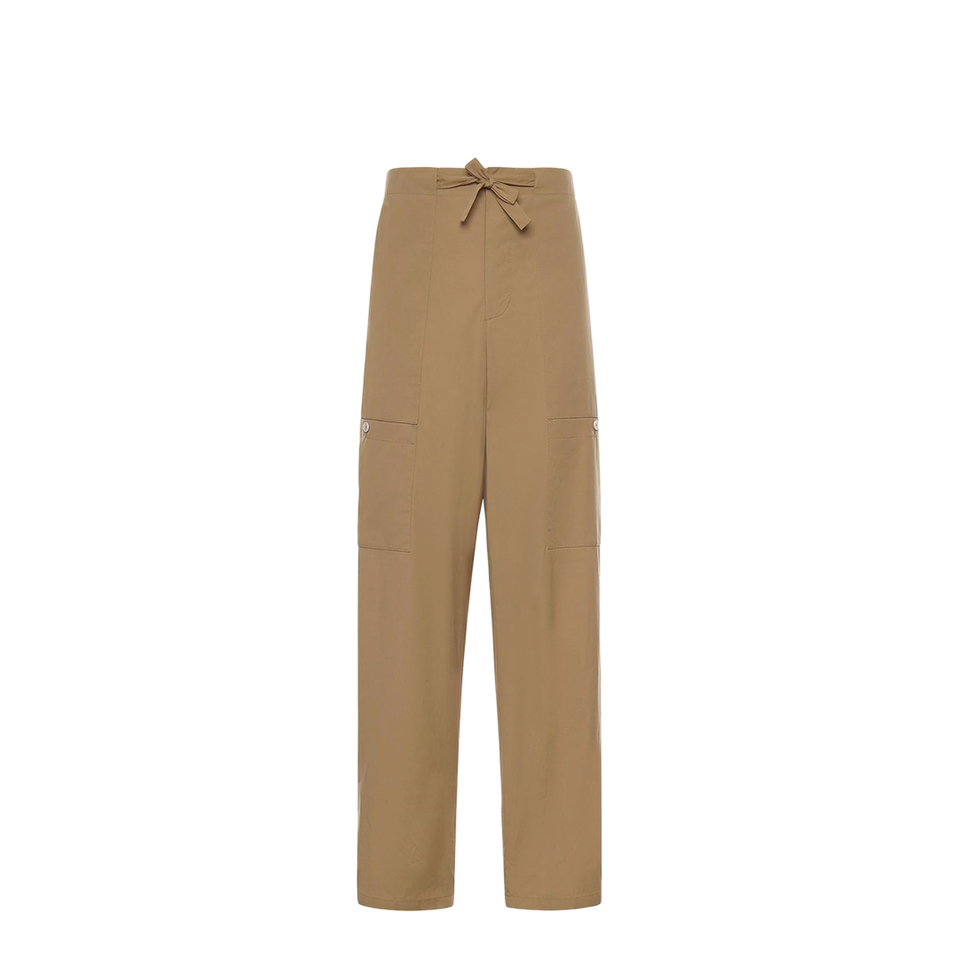 Poplin Cargo Trousers - Beige