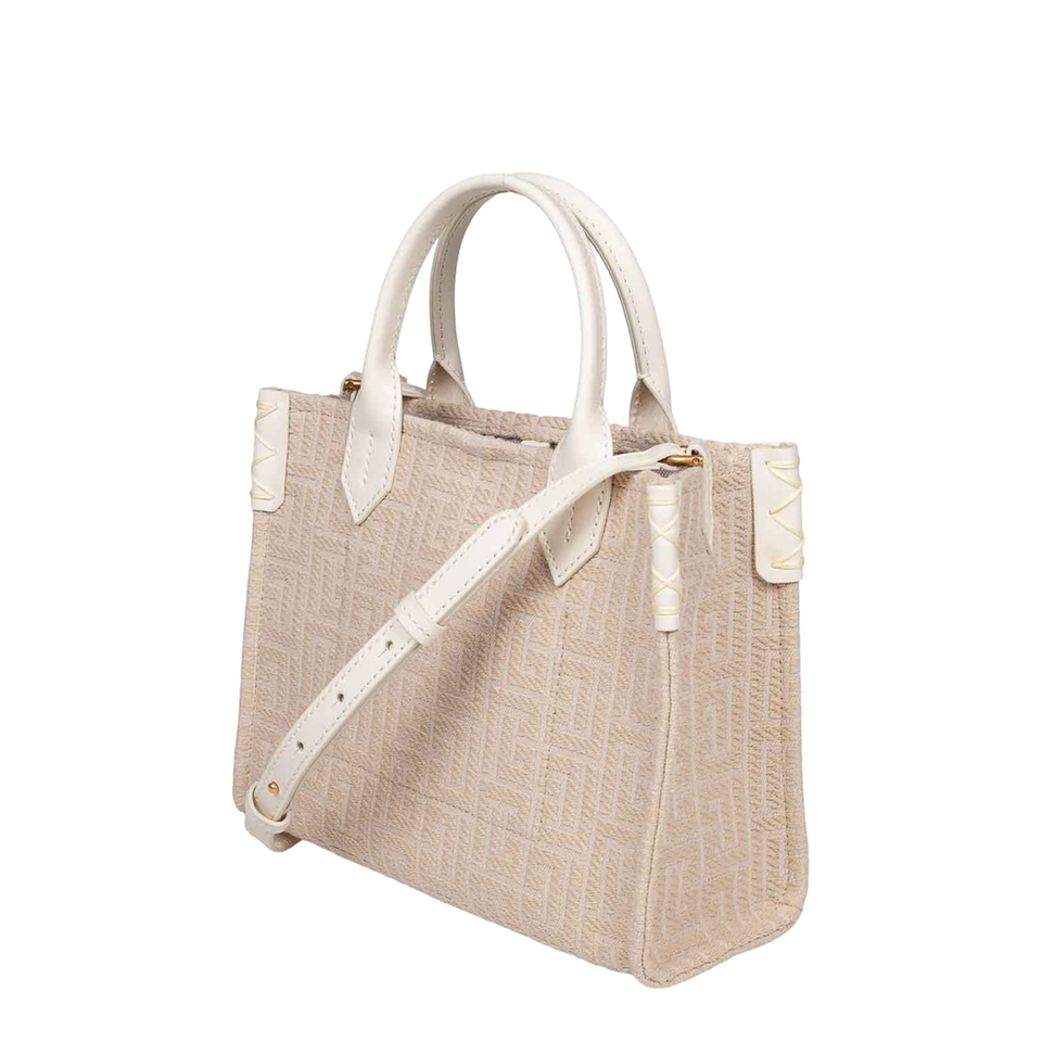 B-Army Small Monogrammed Canvas and Leather Tote Bag