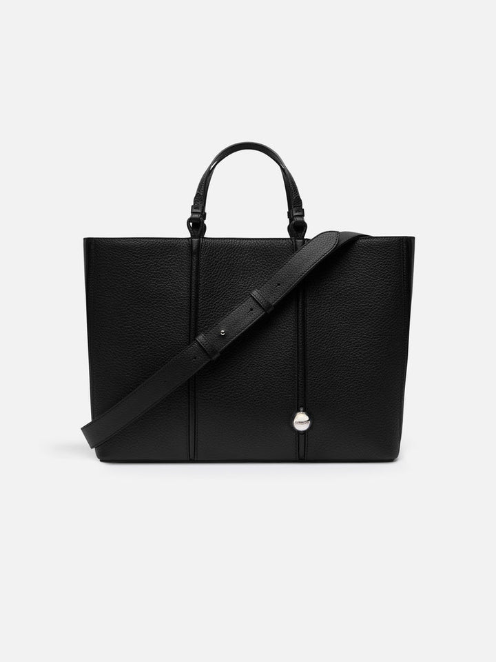 Jacquemus The Marino Horizontal Shopper Bag Soft Leather Tote Bag Black