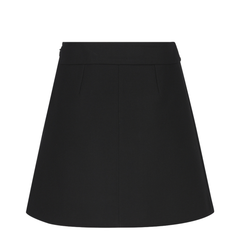 Trapeze Mini Skirt in Gauffered Double Wool