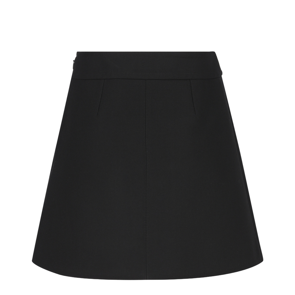 Trapeze Mini Skirt in Gauffered Double Wool
