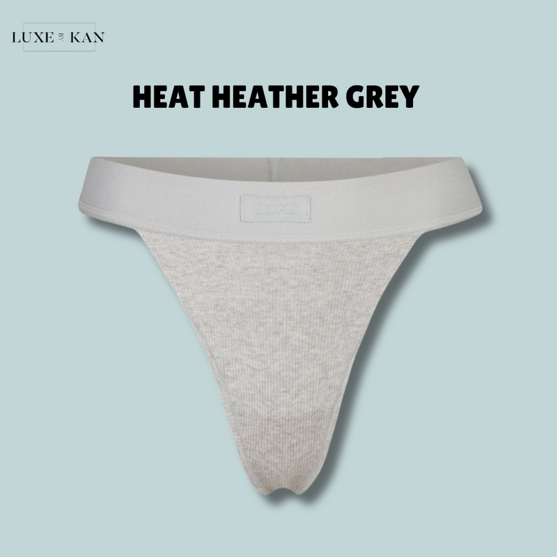 SKIMS Ribbed stretch-cotton thong