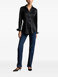 satin button-up shirt