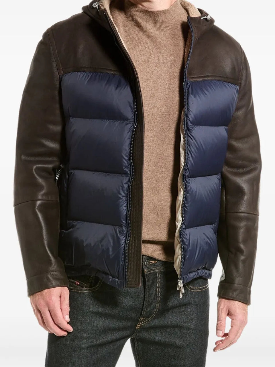 colour-block puffer jacket