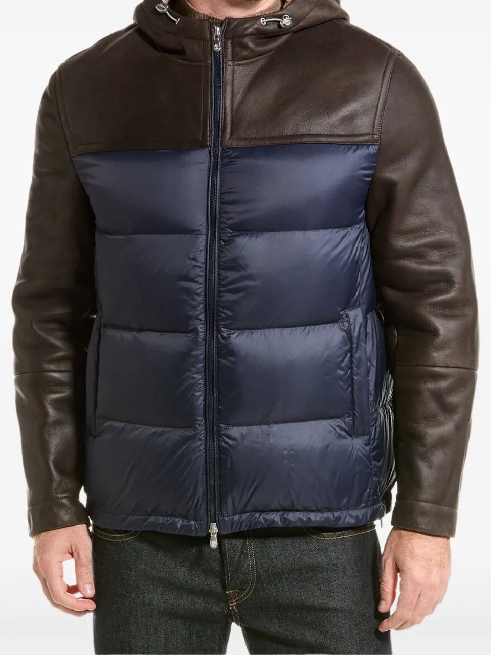 colour-block puffer jacket