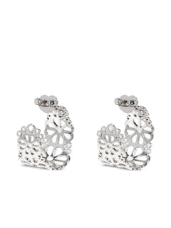 Flower Lace hoop earrings