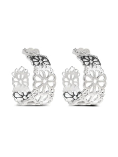 Flower Lace hoop earrings