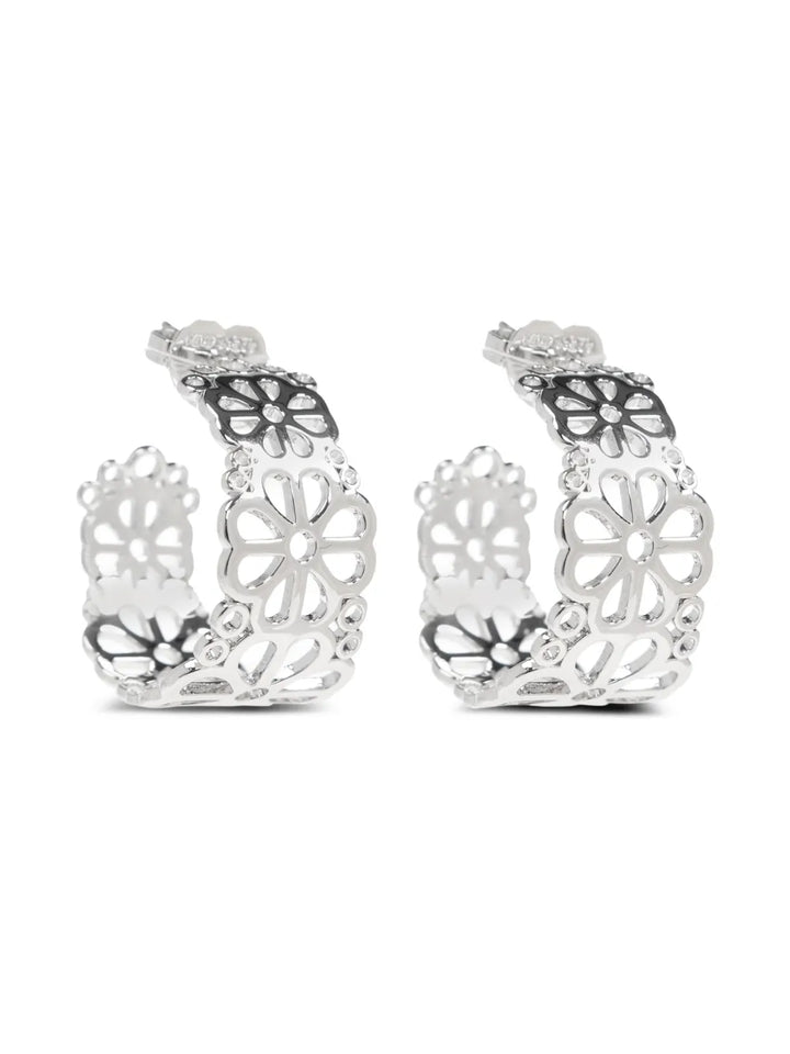 Flower Lace hoop earrings