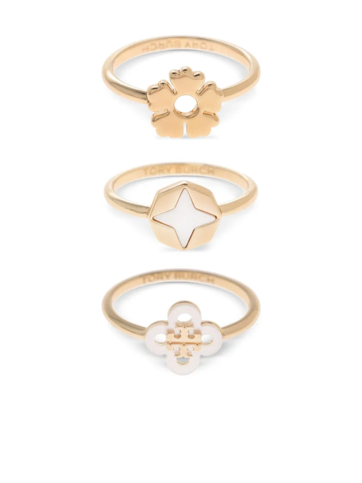 charm-embellished ring (set of three)