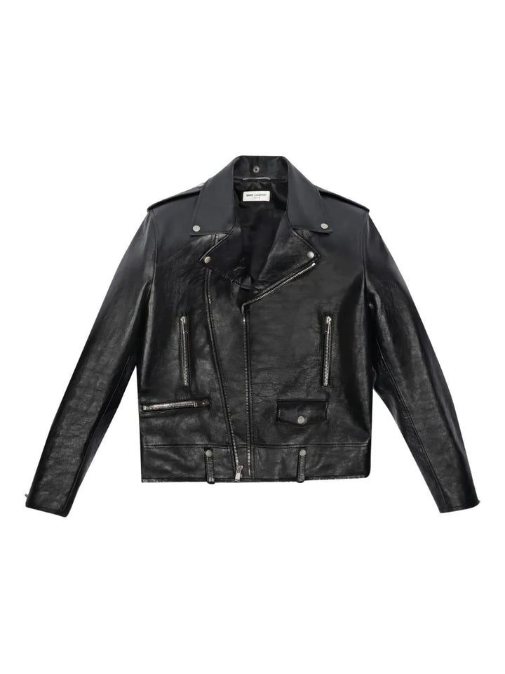 epaulettes zip biker jacket