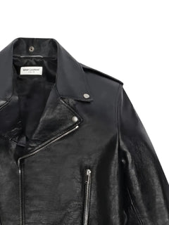 epaulettes zip biker jacket