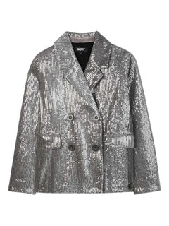 sequin-embellished double-breasted jacket
