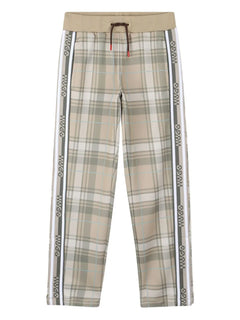 plaid drawstring trousers