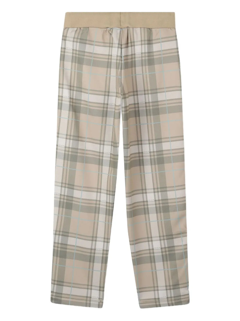 plaid drawstring trousers