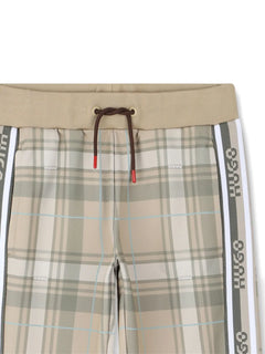 plaid drawstring trousers