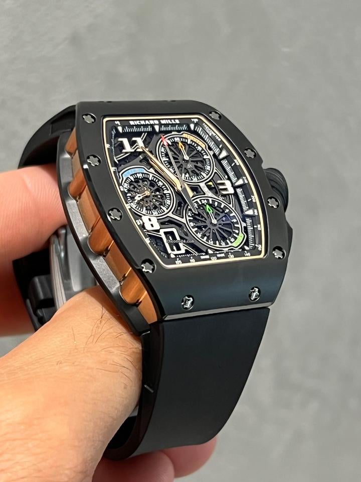 Richard Mille Automatic Winding Lifestyle Flyback Chronograph Rm Rose Gold Ceramic