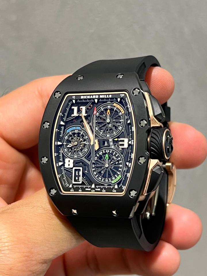 Richard Mille Automatic Winding Lifestyle Flyback Chronograph Rm Rose Gold Ceramic