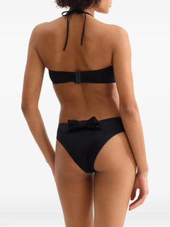 Organza bow-detail high-cut briefs