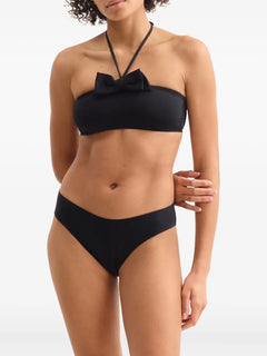 Organza bow-detail high-cut briefs