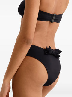 Organza bow-detail high-cut briefs