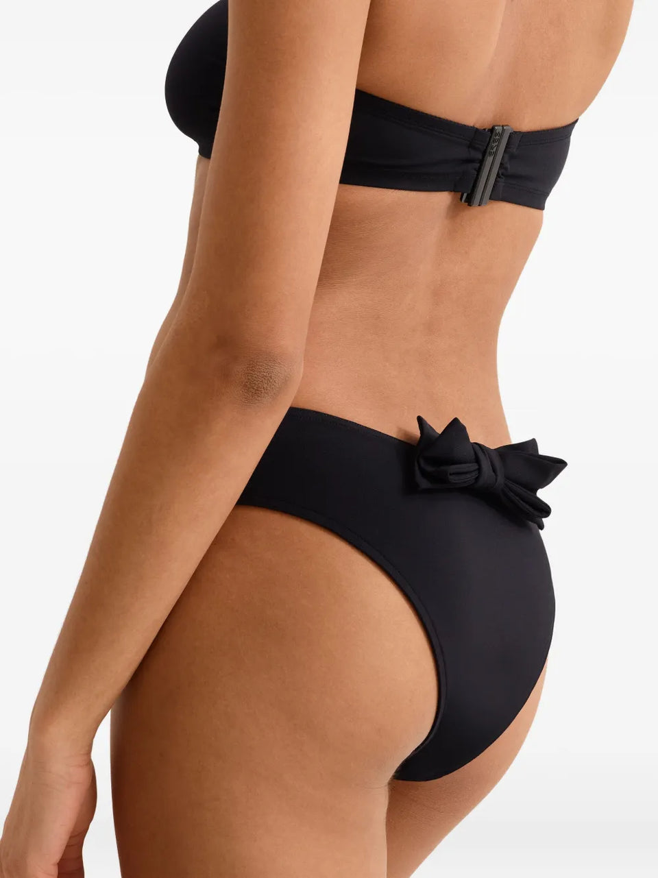 Organza bow-detail high-cut briefs