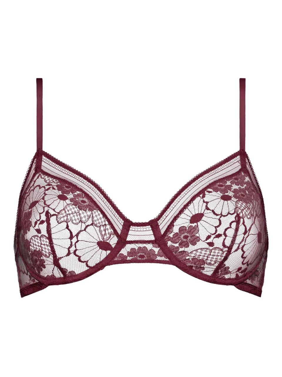 Chataigne floral-lace full-cup bra