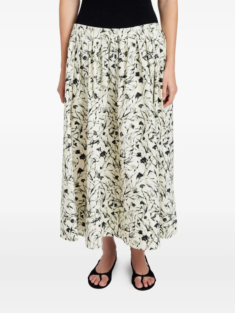 Floral Print Midi Skirt