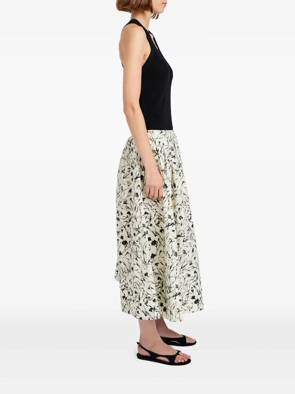 Floral Print Midi Skirt