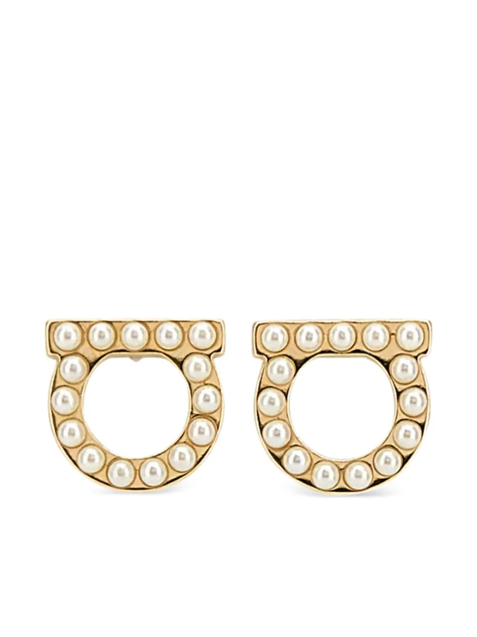 Gold metal Gancini earrings