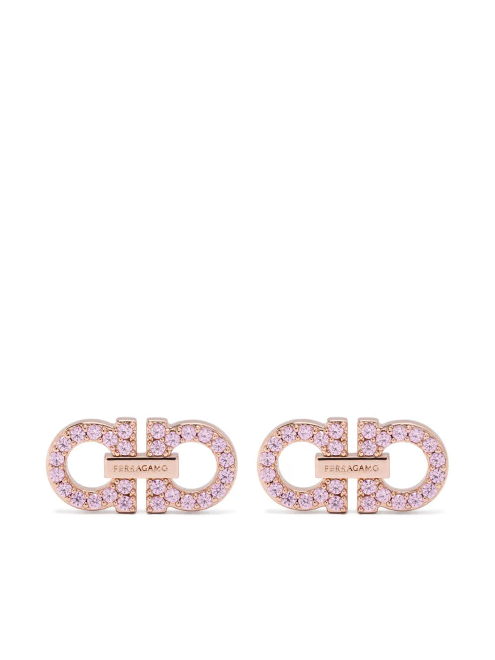logo crystal-embellished earrings