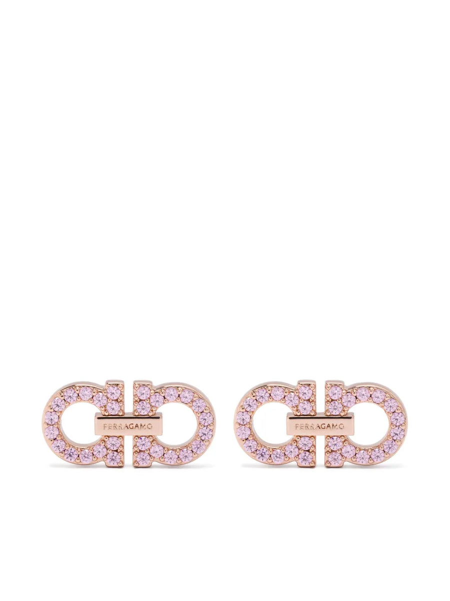 logo crystal-embellished earrings