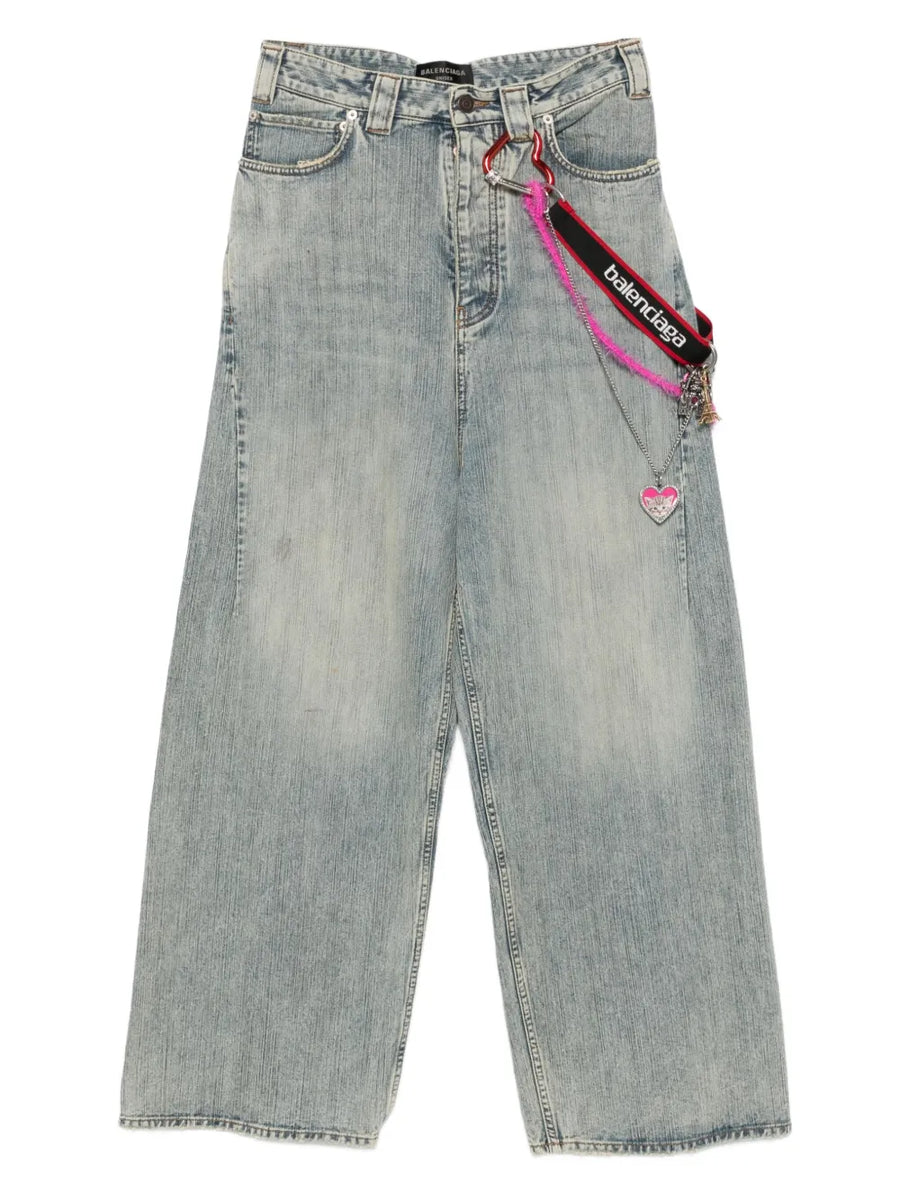 chain-embellished jeans