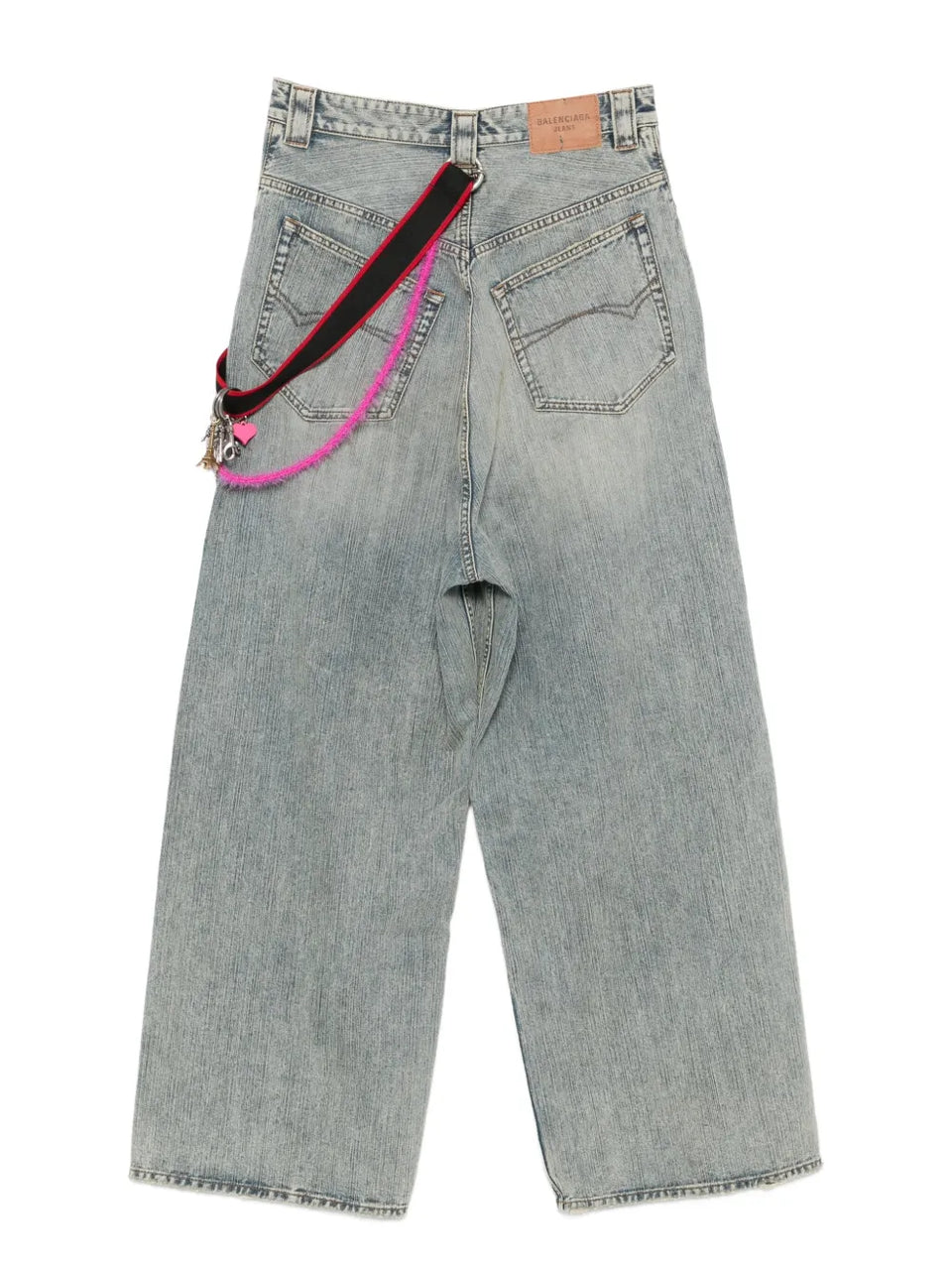 chain-embellished jeans