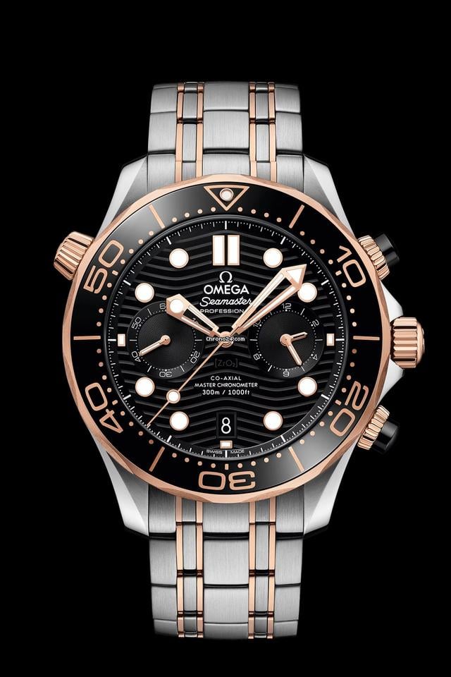 Omega Seamaster Diver 300 MCo‑axial Master Chronometer Diver Chronograph Gold Steel 210.20.44.51.01.001