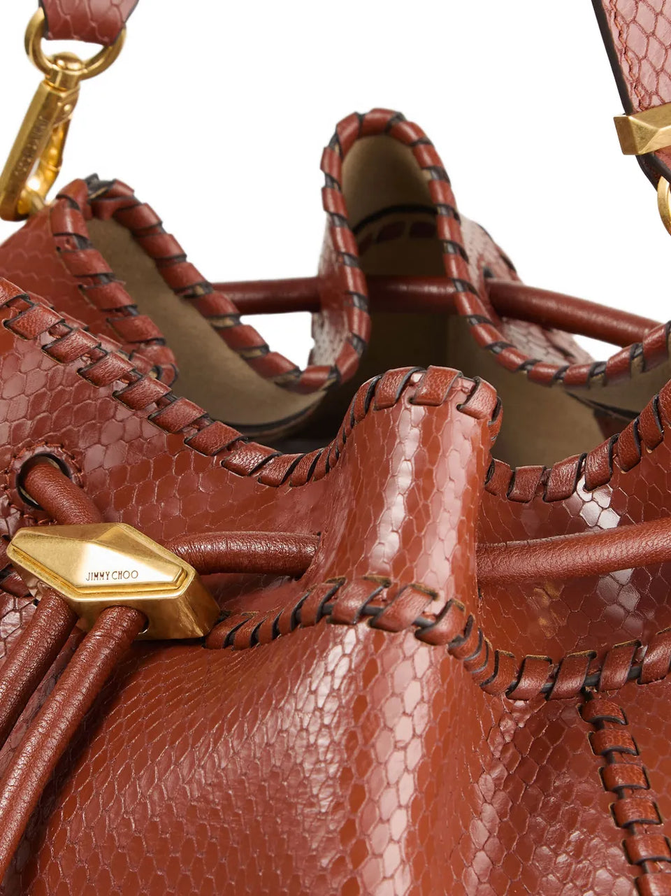 Cinch M snakeskin-effect leather shoulder bag